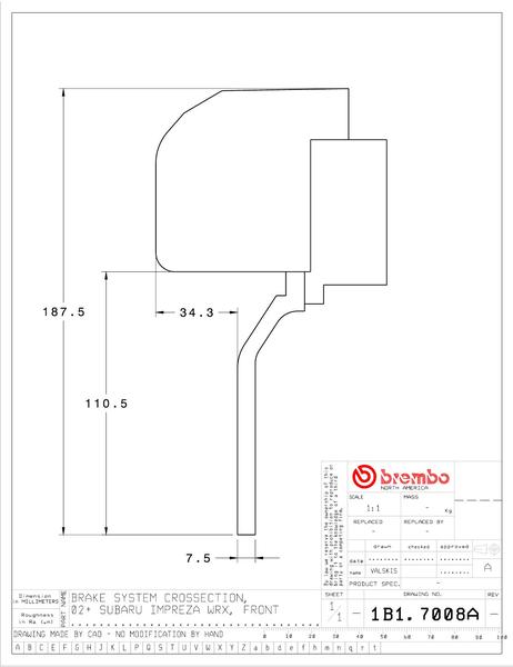 フォレスター ブレーキキャリパー ブレンボ GTキット 1B1.7008A 1B2.7008A brembo GT-KIT ドリルド スリット FORESTER ブレーキローター ブレーキディスクの画像