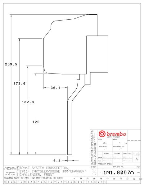 brembo（ブレンボ） 300C ブレーキキャリパー GTキット 1M1.8057A 1M2 