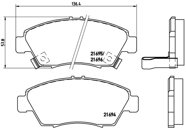 フィット GE8 ブレーキパッド フロント左右セット ブレンボ ブラックパッド P28 023 取付セット brembo BLACK PAD フロントのみ FIT ブレーキパット｜ktspartsshop｜04