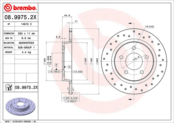 brembo（ブレンボ） エクストラブレーキディスク リア左右セット