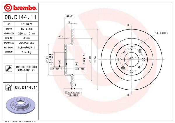 brembo（ブレンボ） S660 JW5 ブレーキローター フロント左右セット