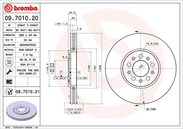 総合通販 ブレンボ ブレーキディスク フロント左右セット ポロ 9NBJX