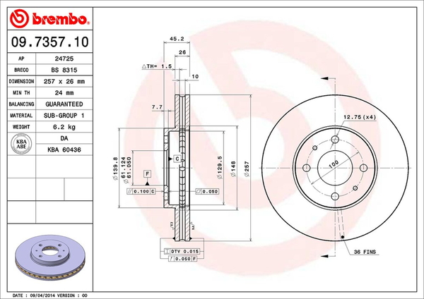 車のパーツ brembo（ブレンボ） ブレーキディスク フロント左右セット ラシーン