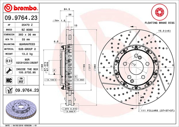 【大得価大人気】ブレンボ ディスクローター brembo フローティングディスク スーパースポーツ　310φ 5.5ミリ厚　gsx-r1000 K9-L6 訳ありジャンク ディスクローター