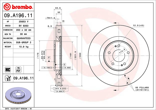brembo（ブレンボ） ブレーキディスク フロント左右セット ランサー