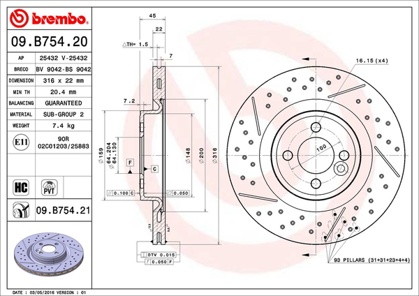 ブレンボ ブレーキディスク フロント左右セット R55(クラブマン) ZF16