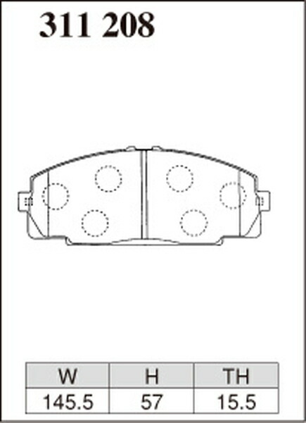 ディクセル ECタイプ フロント左右セット ブレーキパッド ハイエースバン/レジアスエースバン TRH100系 311208 DIXCEL エクストラクルーズ ブレーキパット | DIXCEL | 02