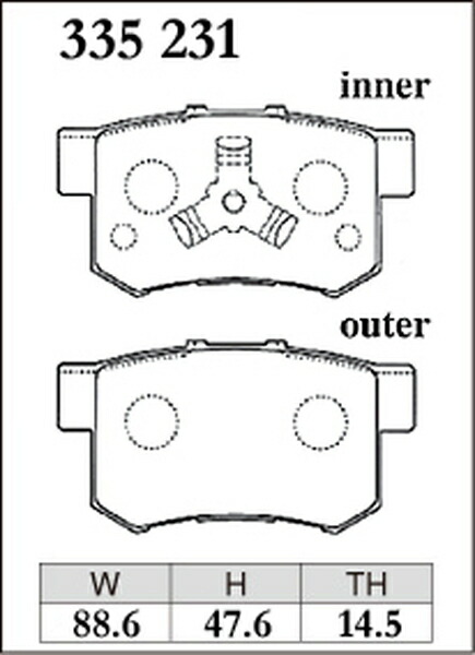 スナップ一覧 ディクセル ESタイプ リア左右セット ブレーキパッド CR-V RE3/RE4 335231 取付セット DIXCEL エクストラスピード ブレーキパット