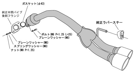 HKS リーガル マフラー ウェイク DBA-/3BA- LA700S 31013-AD012 取付