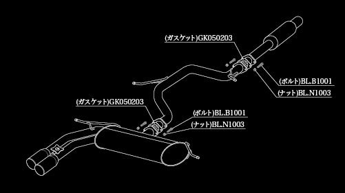 A3セダン 8VCXSL マフラー 柿本改 アインザッツ s-622 A6C3038C KAKIMOTO RACING 柿本 カキモト einsatz s-622 SEDAN スポーツマフラーの画像