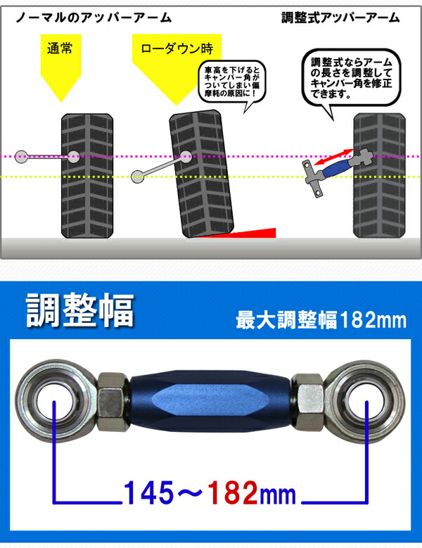 シビックタイプR EK9 アッパーアーム KTS 調整式リアアッパーアーム CIVIC TYPE R｜ktspartsshop｜05