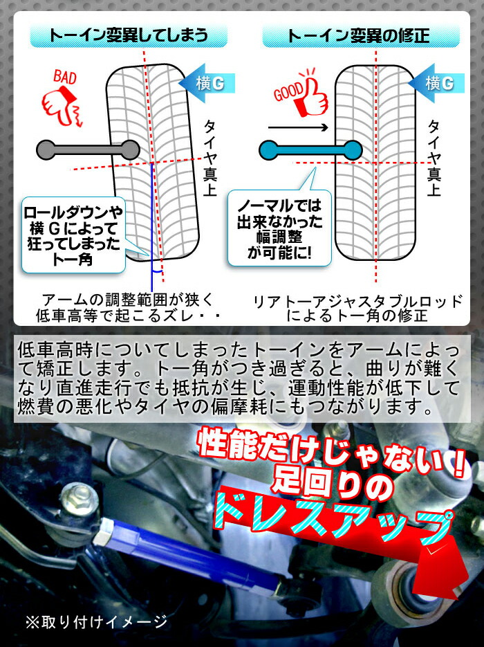 KTS リアトーアジャスタブルロッド S2000 AP1/AP2 トーコントロール