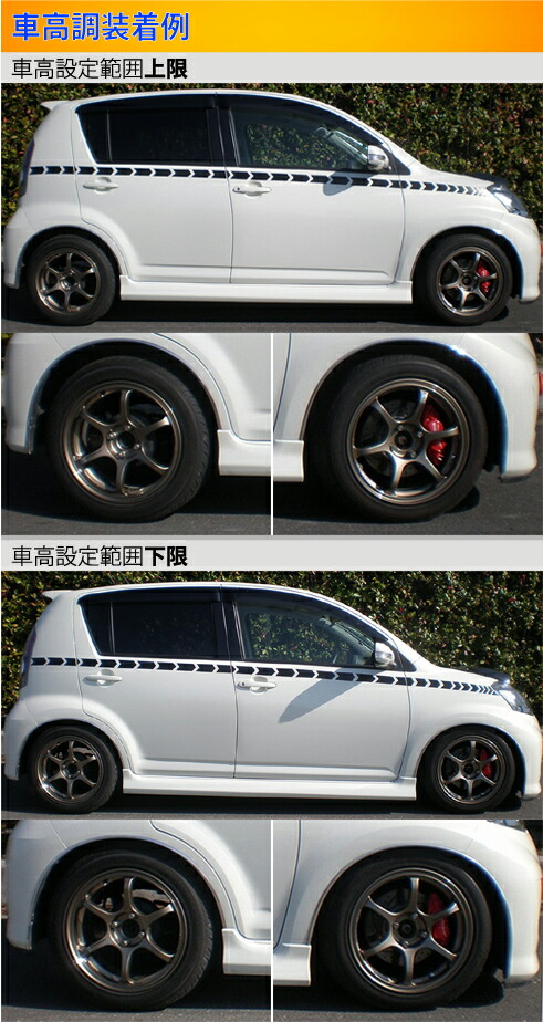 パッソ KGC10/QNC10　bB QNC21 QNC20　車高調 LARGUS ONLINE SHOP / トヨタ パッソ KGC10 2WD SpecS 車高調キット