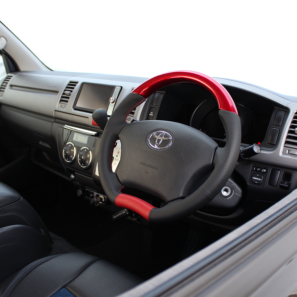 ランドクルーザー 100系 ステアリング レアル オリジナルシリーズ H200-SLC-RD REAL Cシェイプ 小径 ガングリップ ランクル LAND CRUISER ランドクルーザー 100系 後期用  レアル ステアリング オリジナル