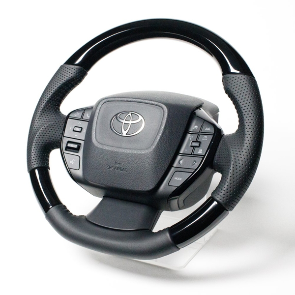 プリウス 60系 ステアリング レアル オリジナルシリーズ 60-PBW-BK 取付セット REAL ソフトDシェイプ ガングリップ PRIUS ハンドル | REAL（車） | 03