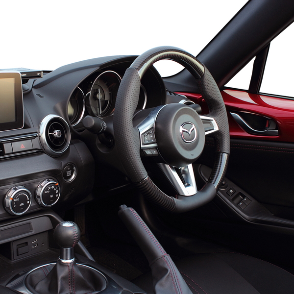 ロードスター ND5RC ステアリング レアル オリジナルシリーズ MZC-BKC-DW REAL Dシェイプ 小径 ガングリップ ROADSTER ハンドル | REAL（車） | 03