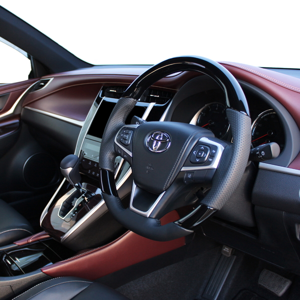 エスティマ 50系 ステアリング レアル プレミアムシリーズ U60-PBW-BK REAL ソフトDシェイプ 小径 ガングリップ ESTIMA ハンドル | REAL（車） | 01