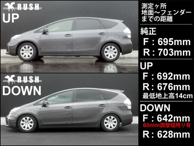 プリウスα ZVW40W ZVW41W ラッシュ コンフォートクラス 車高調キット 1