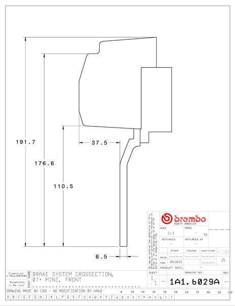 ブレンボ GTキット クーパー/クーパーS R56 1A1.6029A/1A2.6029A