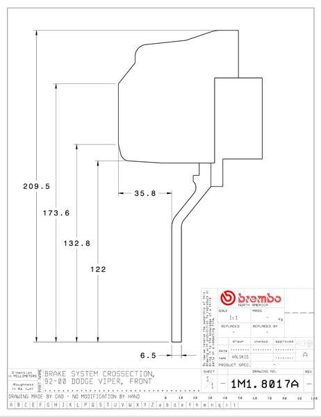 brembo（ブレンボ） ヴァイパー ブレーキキャリパー GTキット 1M1