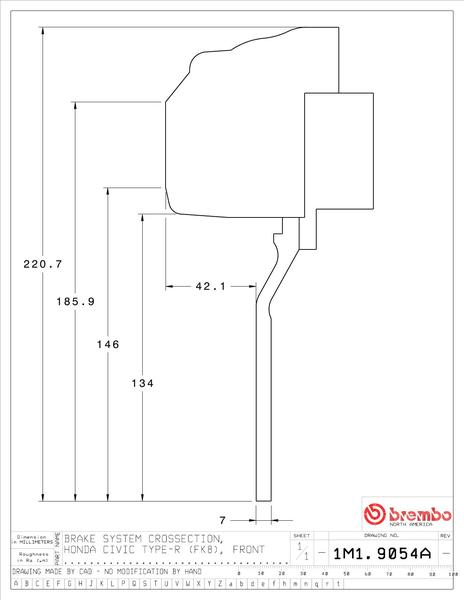 ブレンボ GTキット シビックタイプR FK8 1M1.9054A/1M2.9054A ドリルド