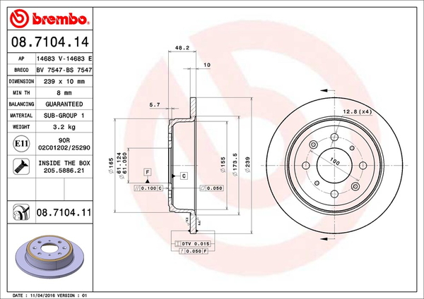 brembo（ブレンボ） ビート PP1 ブレーキローター リア左右セット