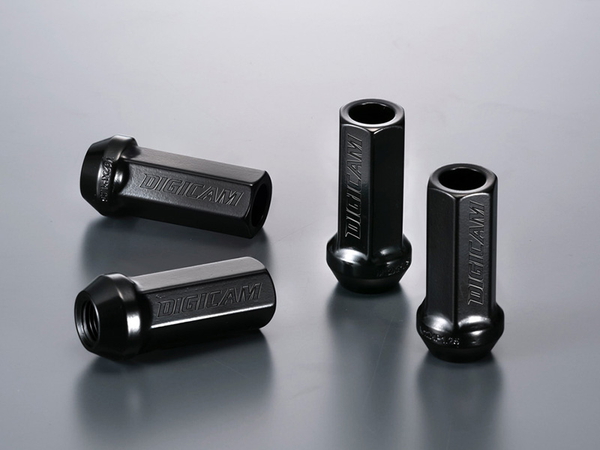 ホイールナット デジキャン クロモリレーシング6角ナット ロングタイプ 4個セット 全長50mm M12 CN6K5012BK-DC CN6K5015BK-DC DIGICAM 4本セット 貫通ナット | DIGICAM | 01