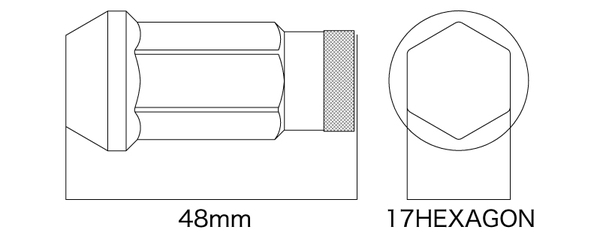 ホイールナット デジキャン クロモリレーシングナット オーロラ 20個セット 全長48mm M12 CN6K4812AU-LL CN6K4815AU-LL DIGICAM 20本セット 貫通ナット｜ktspartsshop2｜03