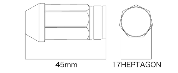 デジキャン クロモリレーシングナット オーロラ 16個セット 全長45mm