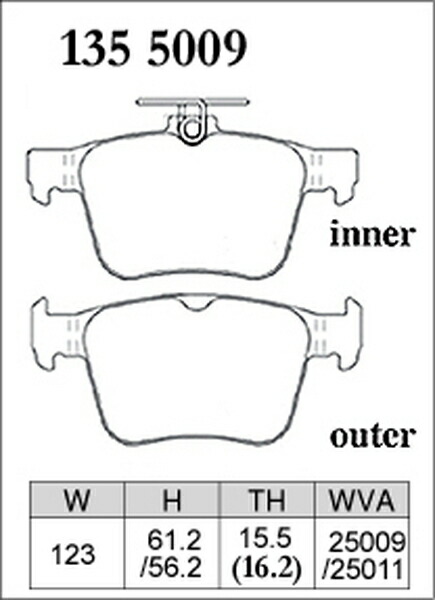 DIXCEL TTS FVCJXF ブレーキパッド リア左右セット ディクセル Xタイプ 