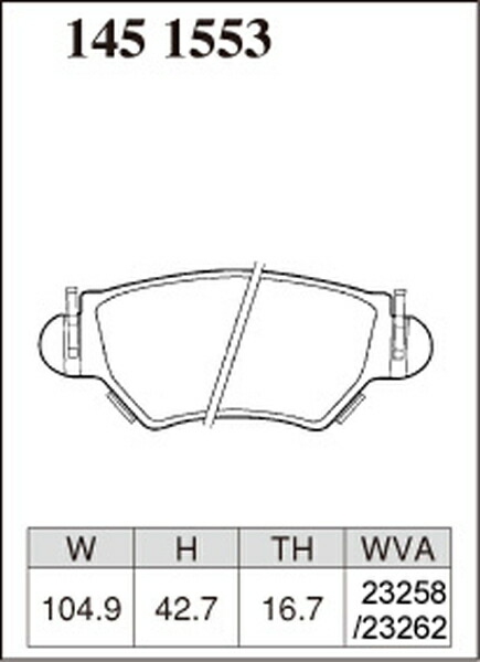 アストラ XK160 XK161 ブレーキパッド リア左右セット ディクセル Xタイプ 1451553 DIXCEL リアのみ Astra ブレーキパット｜ktspartsshop2｜03