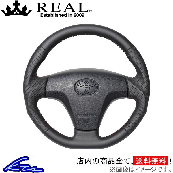 サクシード 160系 ステアリング レアル オリジナルシリーズ TYB-LPB-RD REAL ソフトDシェイプ 小径 ガングリップ Succeed ハンドル | REAL（車）