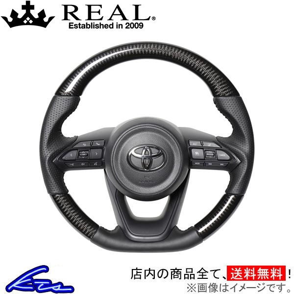 ヤリス 10系 210系 ステアリング レアル オリジナルシリーズ TYE-BKC-BK REAL Dシェイプ 小径 ガングリップ YARiS ハンドル | REAL（車）