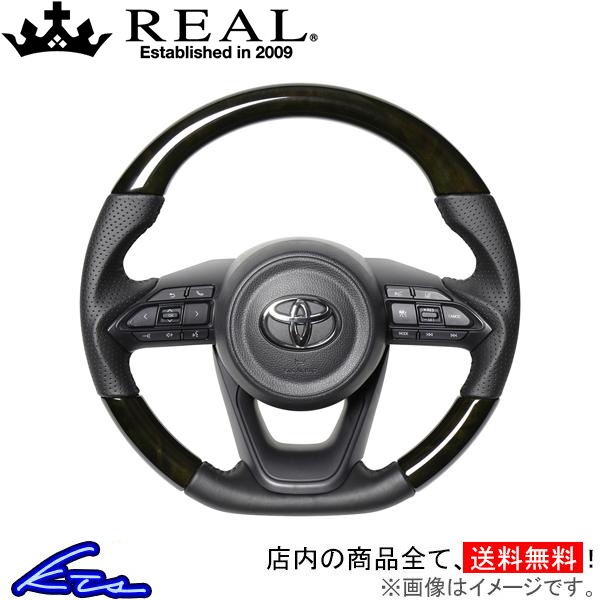 ヤリス 10系 210系 ステアリング レアル オリジナルシリーズ TYE-BKW-BK REAL Dシェイプ 小径 ガングリップ YARiS ハンドル | REAL（車）