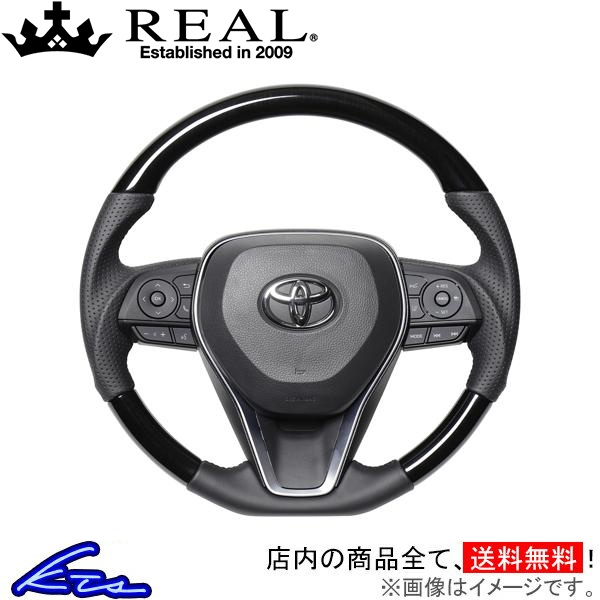 RAV4 PHV 50系 ステアリング レアル プレミアムシリーズ TYFP-38BBKW REAL ソフトDシェイプ 小径 ガングリップ ラブ4 ハンドル | REAL（車）