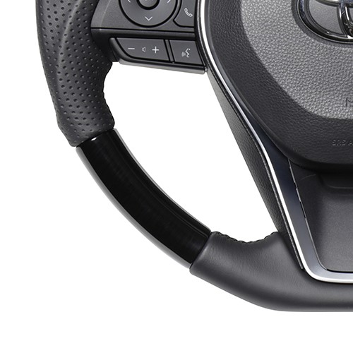 RAV4 PHV 50系 ステアリング レアル プレミアムシリーズ TYFP-38BBKW REAL ソフトDシェイプ 小径 ガングリップ ラブ4 ハンドル | REAL（車） | 02