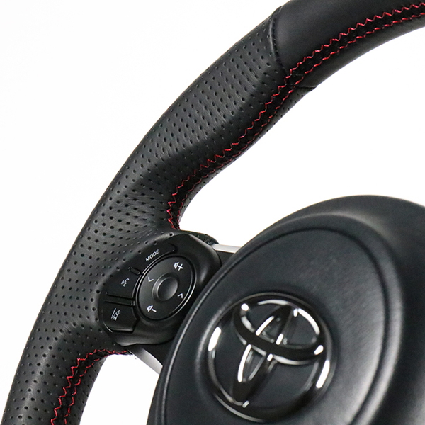 ヴィッツ GRスポーツ GR 130系 ステアリング レアル オリジナルシリーズ GR-LPB-RD 工賃セット REAL Dシェイプ 小径 ガングリップ Vitz | REAL（車） | 03