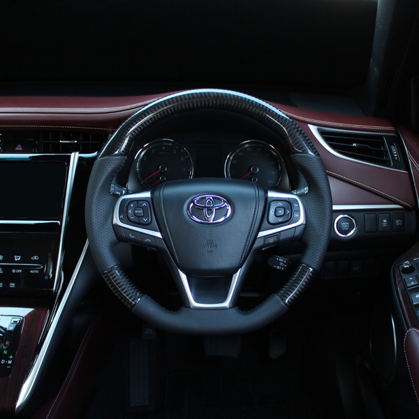 ハリアー 60系 ステアリング レアル オリジナルシリーズ R80-BKC-BK REAL ソフトDシェイプ 小径 ガングリップ HARRIER ハンドル | REAL（車） | 03