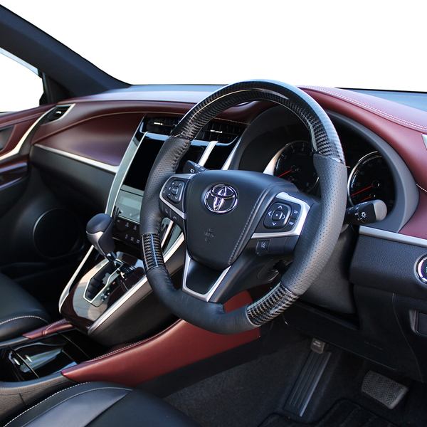 ハリアー 60系 ステアリング レアル オリジナルシリーズ R80-BKC-BK REAL ソフトDシェイプ 小径 ガングリップ HARRIER ハンドル | REAL（車） | 02