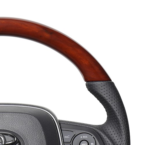 RAV4 PHV 50系 ステアリング レアル プレミアムシリーズ TYFP-BRW 工賃セット REAL ソフトDシェイプ 小径 ガングリップ ラブ4 ハンドル | REAL（車） | 01