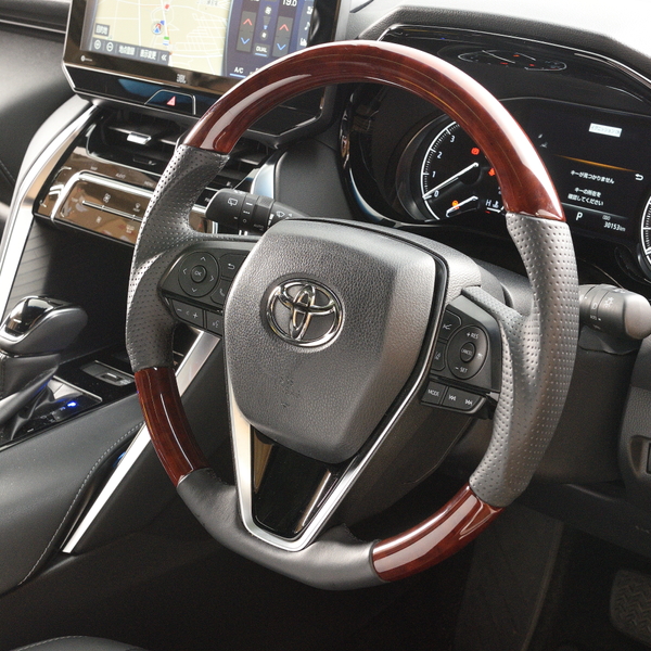 RAV4 PHV 50系 ステアリング レアル プレミアムシリーズ TYFP-BRW 工賃セット REAL ソフトDシェイプ 小径 ガングリップ ラブ4 ハンドル | REAL（車） | 03