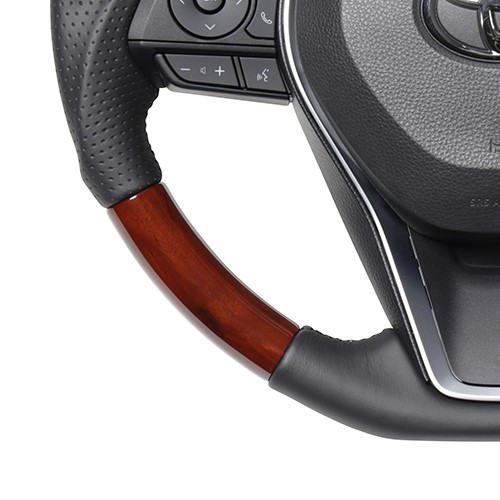 RAV4 PHV 50系 ステアリング レアル プレミアムシリーズ TYFP-BRW 工賃セット REAL ソフトDシェイプ 小径 ガングリップ ラブ4 ハンドル | REAL（車） | 02