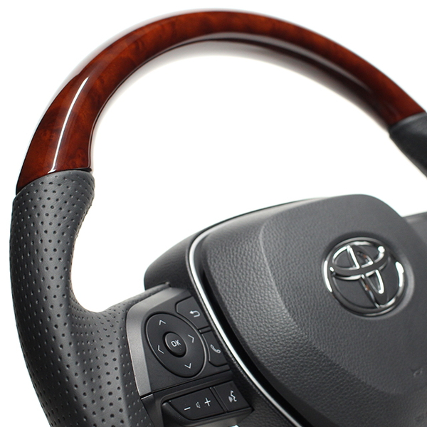 カローラクロス 10系 ステアリング レアル プレミアムシリーズ TYAP-BRW REAL ソフトDシェイプ 小径 ガングリップ COROLLA CROSS ハンドル | REAL（車） | 03