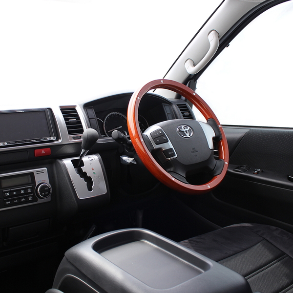 ハイエース 200系 ステアリング レアル オリジナルシリーズ J200-LBWM-BK REAL ラウンドシェイプ 純正同径 ガングリップ HIACE ハンドル | REAL（車） | 02