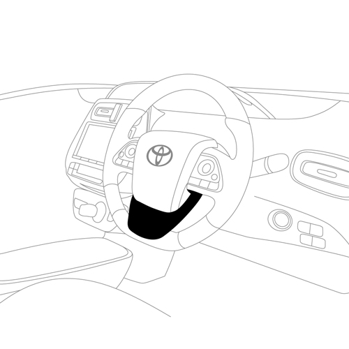 プリウスPHV 50系 レアル ステアリングアンダーパッド 50-PAD-PBP REAL ピアノブラック 純正交換タイプ PRIUS ステアリングオプション | REAL（車） | 01