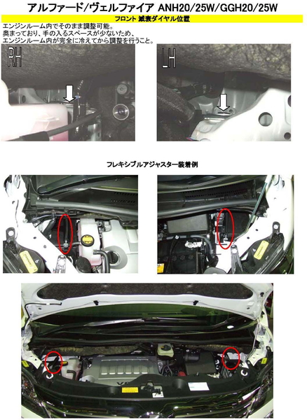 RS-R ベストi フレキシブルアジャスター アルファード GGH20W FAT845B RSR RS★R Best☆i Best-i Flexible Adjuster 減衰力調整ケーブル