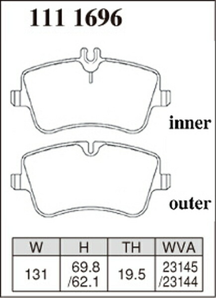 ディクセル Mタイプ フロント左右セット ブレーキパッド W203(ワゴン) 203242 1111696 DIXCEL ブレーキパット