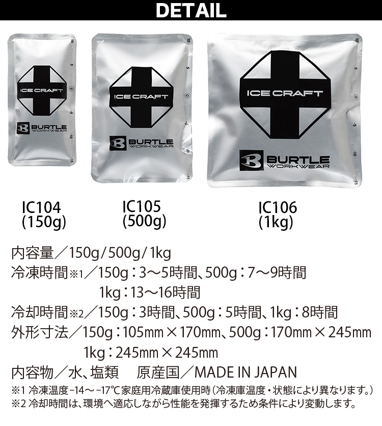 BURTLE（バートル） 2026年新商品 ICECRAFT IC103S/IC105/IC106 熱中症