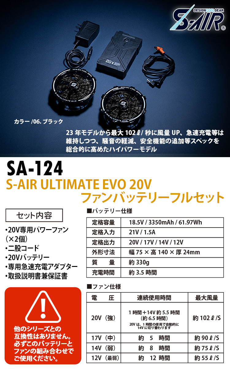 SーAIR シンメン S-AIR ULTIMATE EVO 2024年新型 20Vバッテリー専用