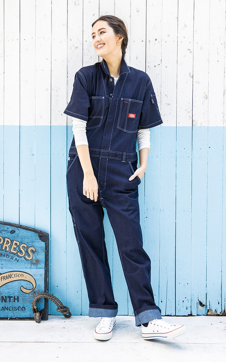 Dickies ストレッチデニムツナギ 新品タグ付き Dickies（ディッキーズ） コーコス CORDURA ストレッチデニム 半袖
